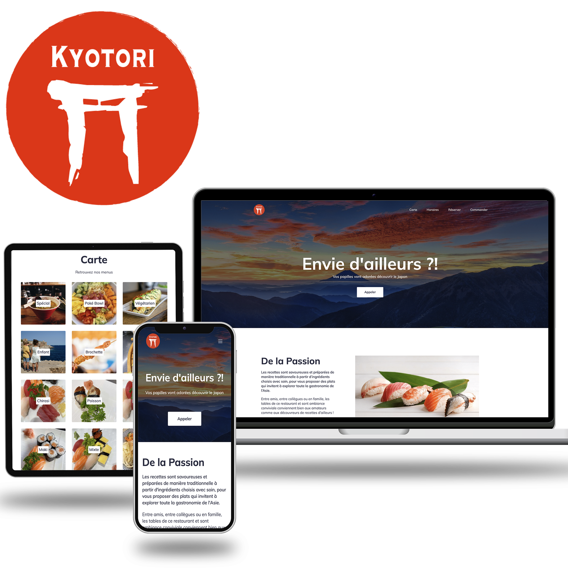 Reprise du design pour un site responsive pour un restaurant japonais